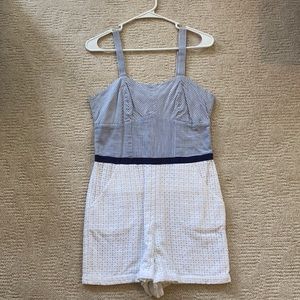 Gorgeous romper with gingham top and lace bottoms